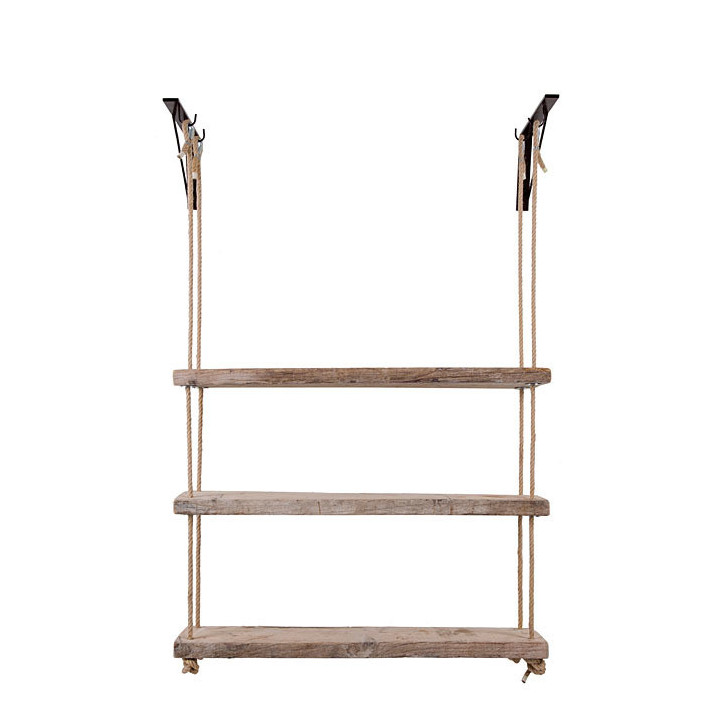 Balancoire en bois brut avec cordes 110 x 24 h180