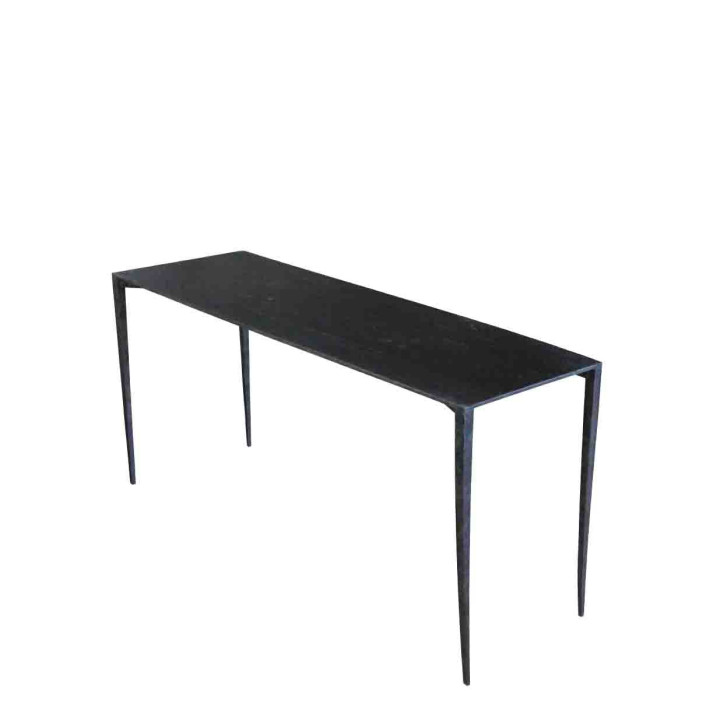 Table en fer noir 30x90 h45 cm