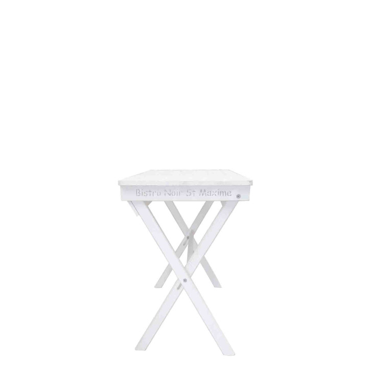 Petite table vintage en bois blanche pliable 50x90 h77cm