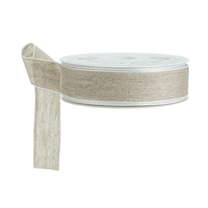 Ruban en lin avec bord blanc