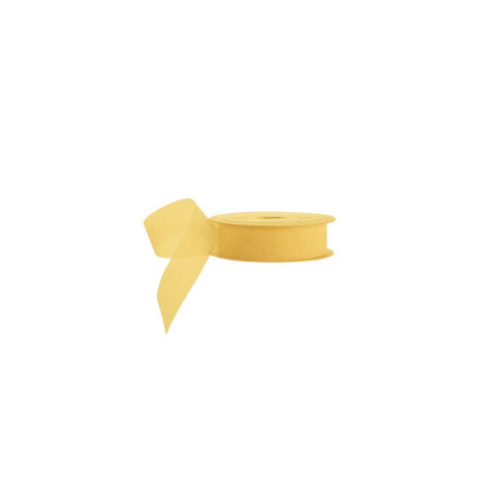 Ruban moutard effet gauze 25m x 2.5cm