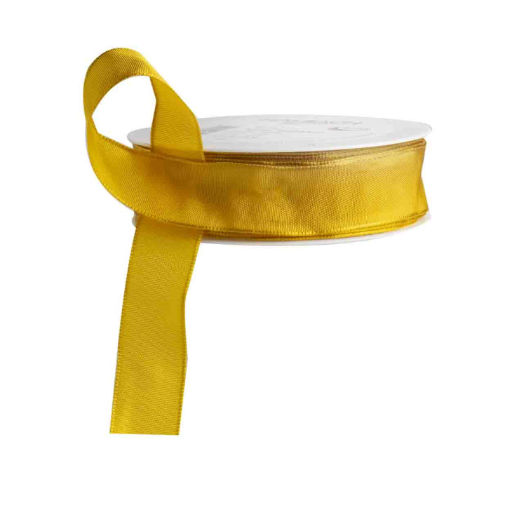 Mustard textured ribbon 20m x 2.5 cm