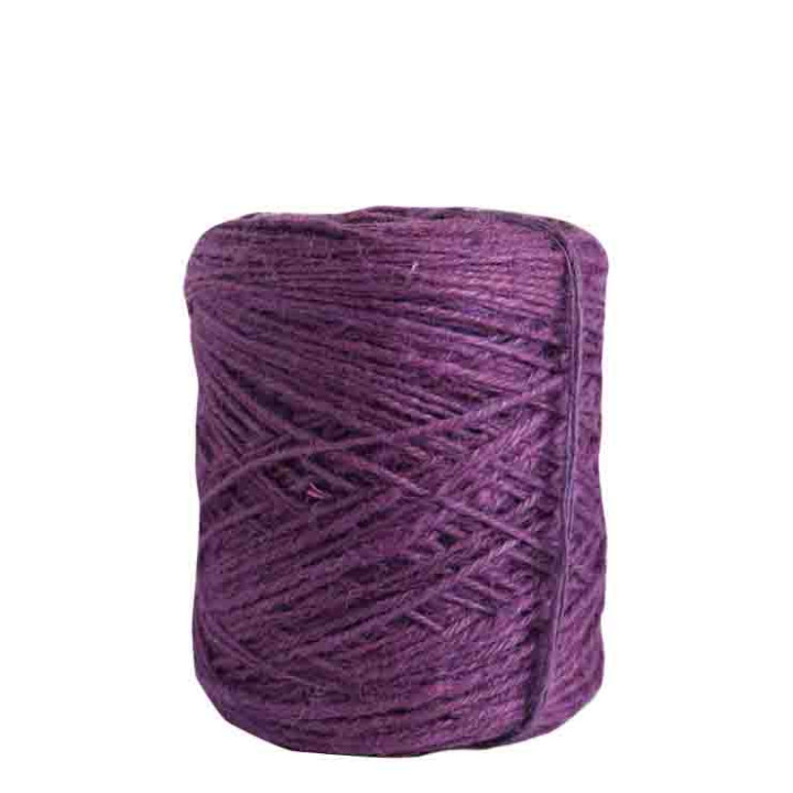 Violet jute natural cord skein 470m x 3.5mm