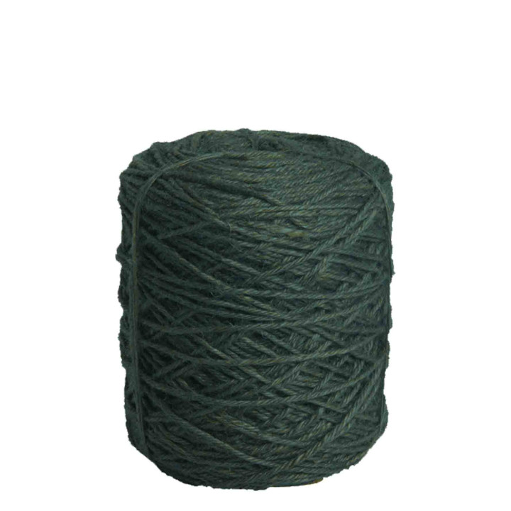 Pelote de ficelle en jute naturelle couleur vert fonce 470m x 3.5mm