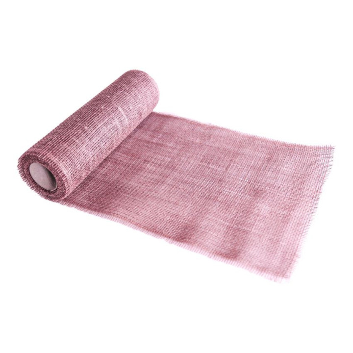 Rouleau filet en jute couleur rose 30cm x 5m