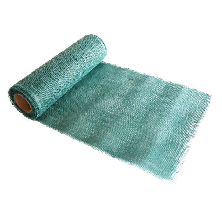 Rouleau filet de jute turquoise