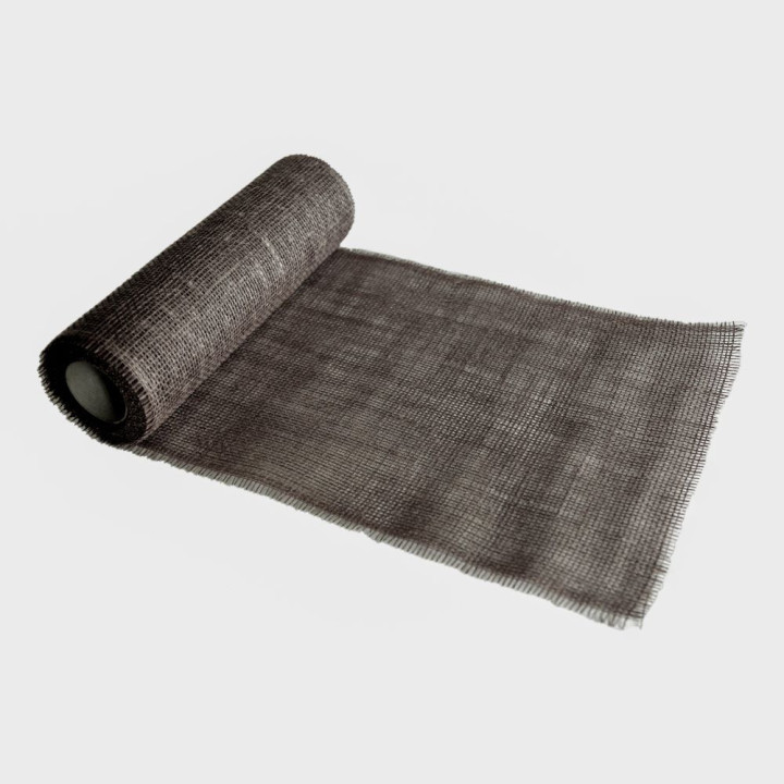 Rouleau filet de jute couleur gris fonce 30cm x 5m