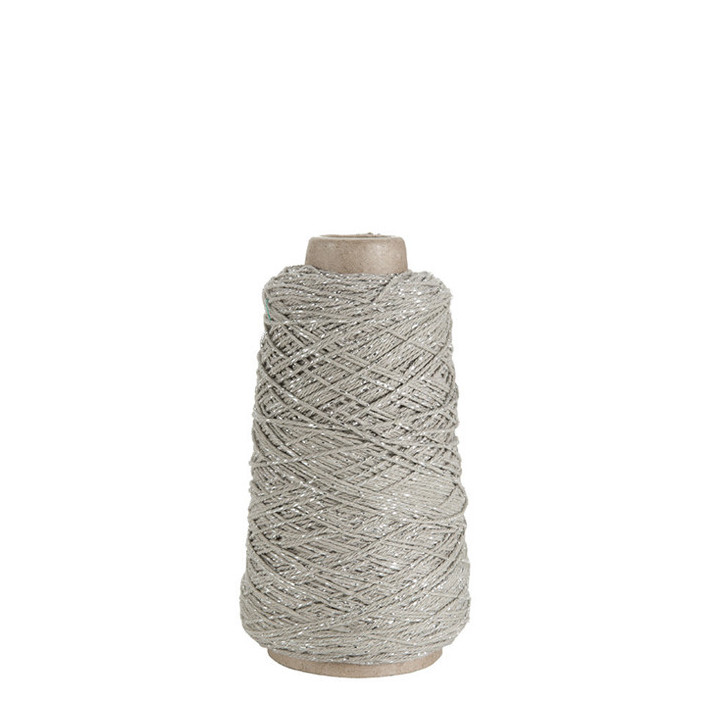 Cotton skein natural colour with silver lurex 300m x2 mm