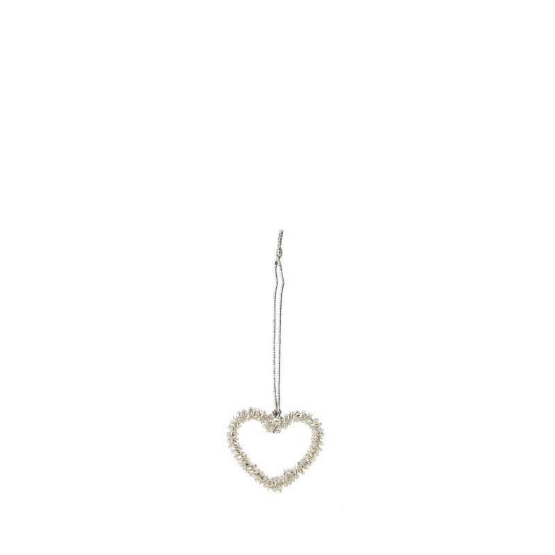 Heart made with light pearls h4 cm