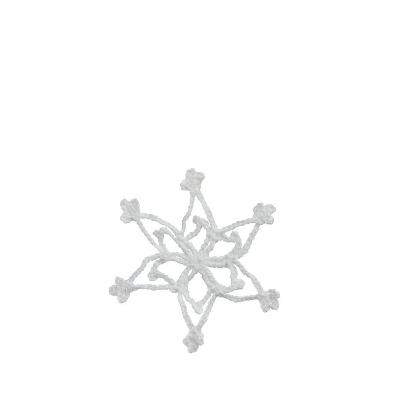 Flocon de neige blanc en coton au crochet d10.5 cm