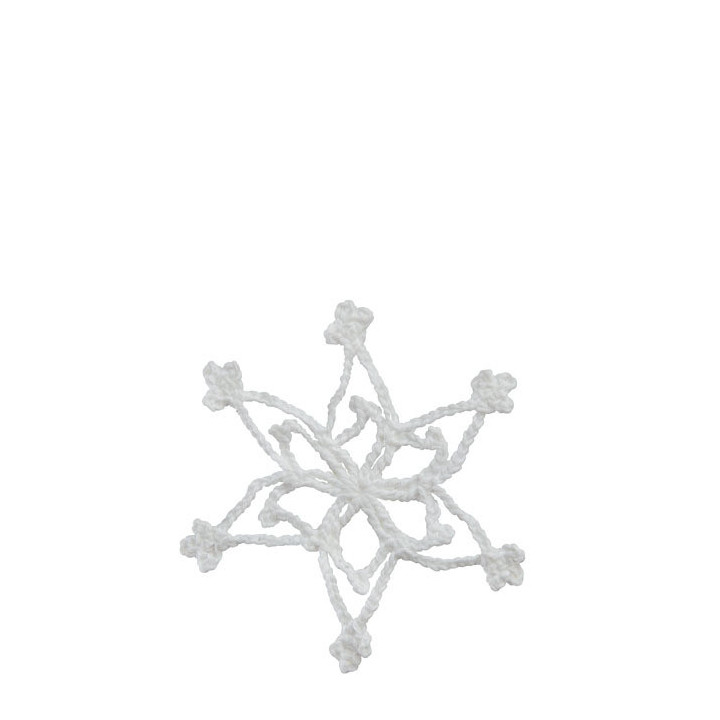 White cotton crochet snowflake d10.5 cm