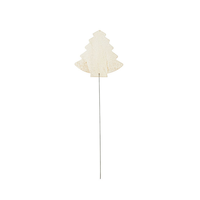 Paquet de 24 petits sapins en resine sur baton