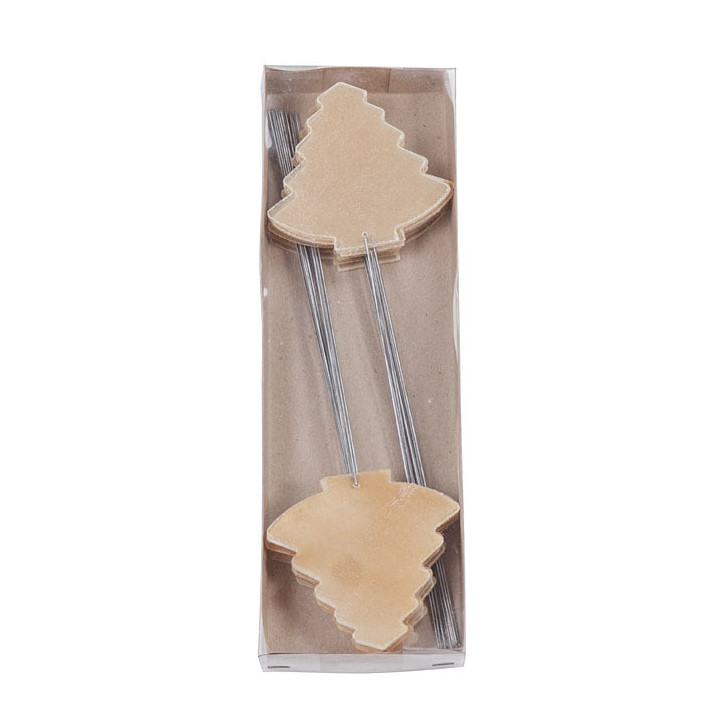 Pack of 24 little resin pines on stick