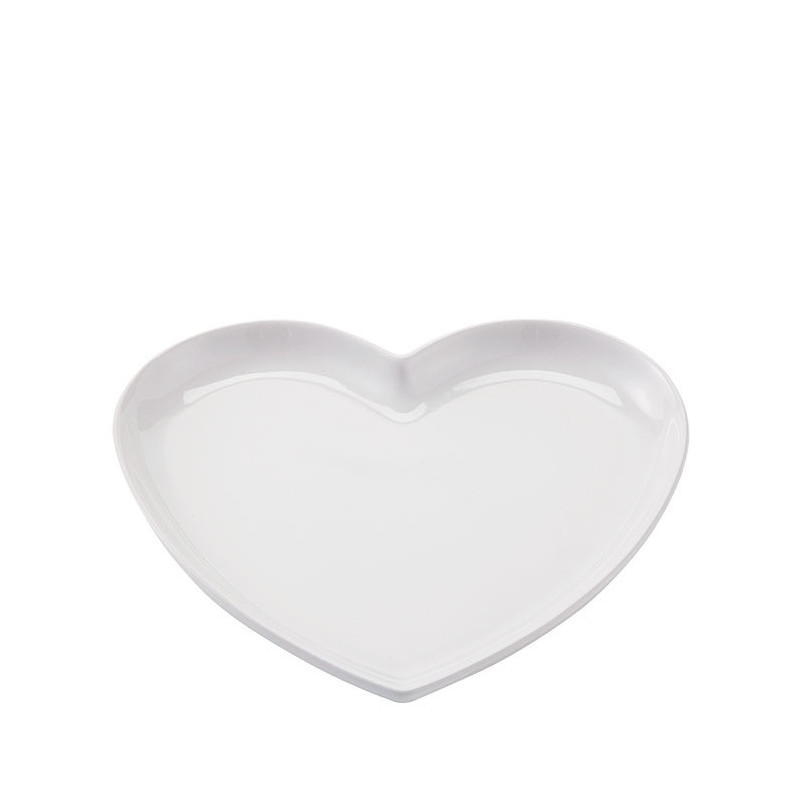 Piatto panna a forma di cuore in stoneware 21 x 23 cm