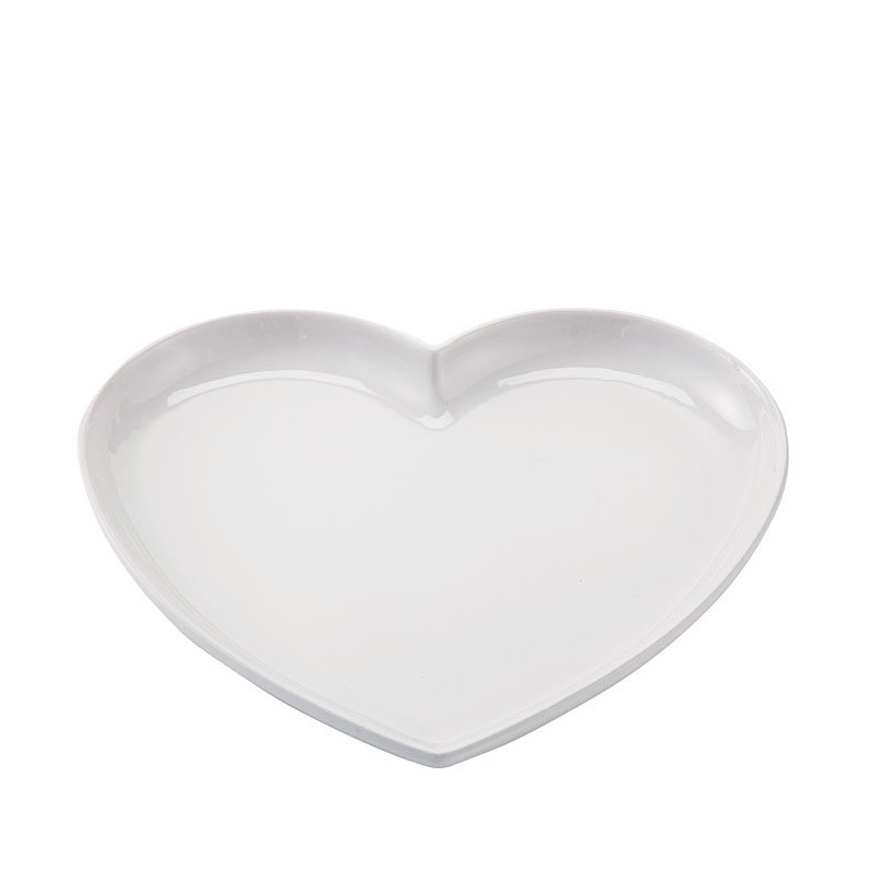 Piatto panna a forma di cuore in stoneware 25 x 29 cm