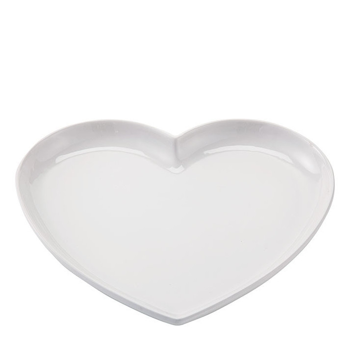 Piatto panna a forma di cuore in stoneware 25 x 29 cm