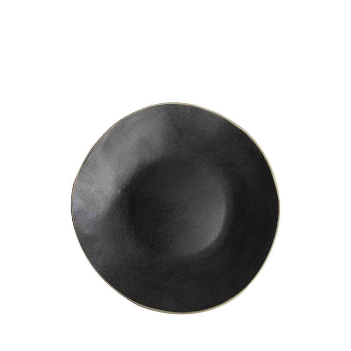 Assiette noire avec bord naturel d25 cm