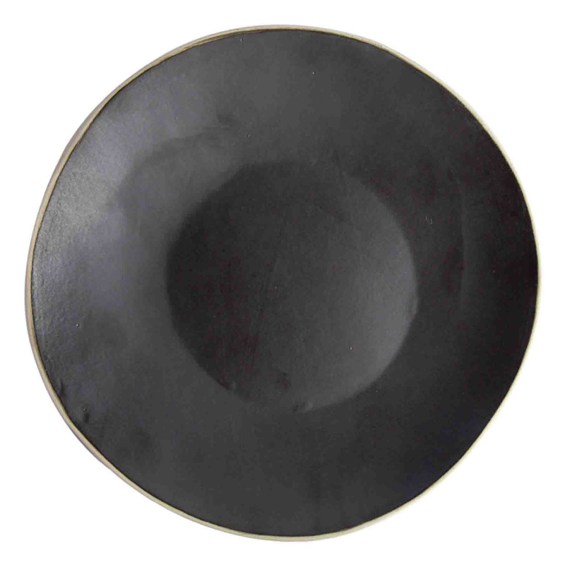 Black plate with natural edge d35 cm