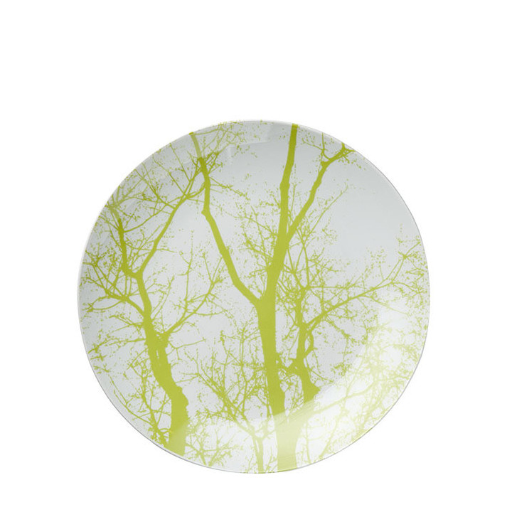 Ceramic green branches dinner plate d27 cm