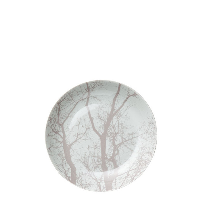 Assiette creuse motifs branches grises d21 cm