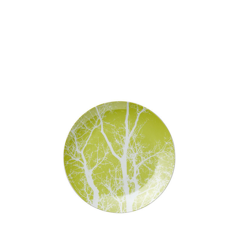 Assiette de dessert motifs branches vertes d20 cm