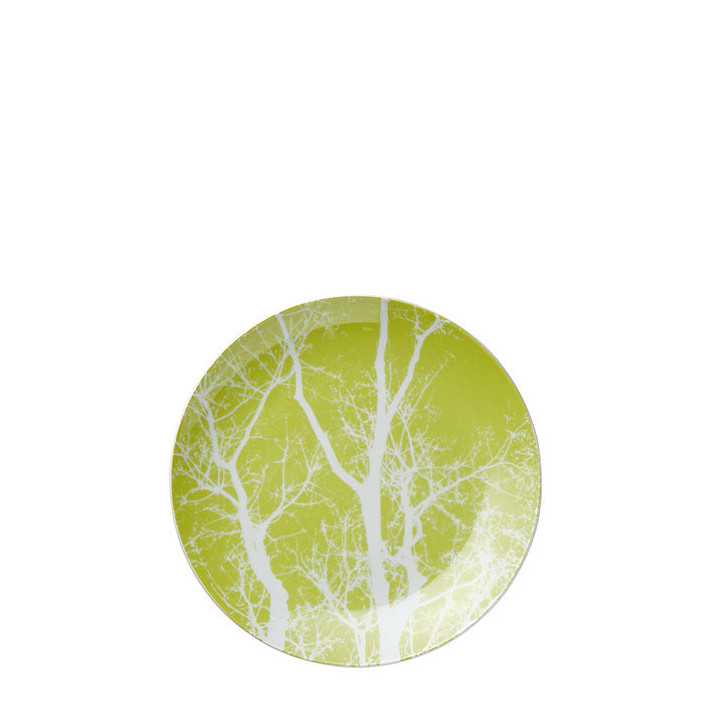 Assiette de dessert motifs branches vertes d20 cm