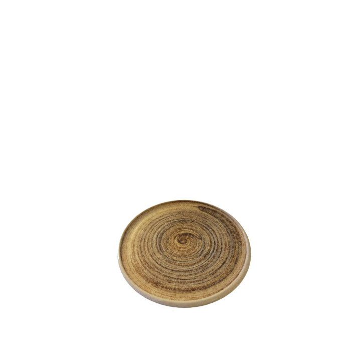 Piatto gres chiaro spesso interno colore marrone d18 cm