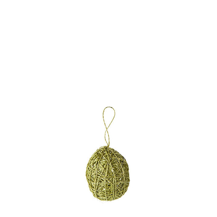 Uovo aggrovigliato verde piccolo h7 cm