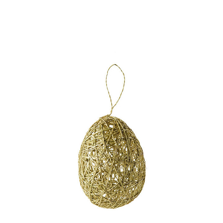 Oeuf embrouille couleur vert h12 cm