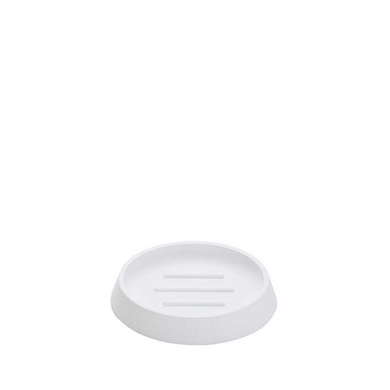 Portasapone in metacrilato softtouch colore bianco 9 x 13 h2.5 cm