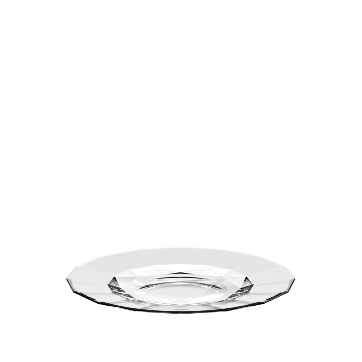 Piatto dessert bio-copoliestere sfaccettato trasp. d22.6 cm