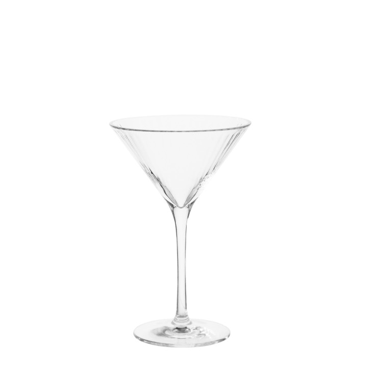 Coupe a cocktail transparente a fines rayures