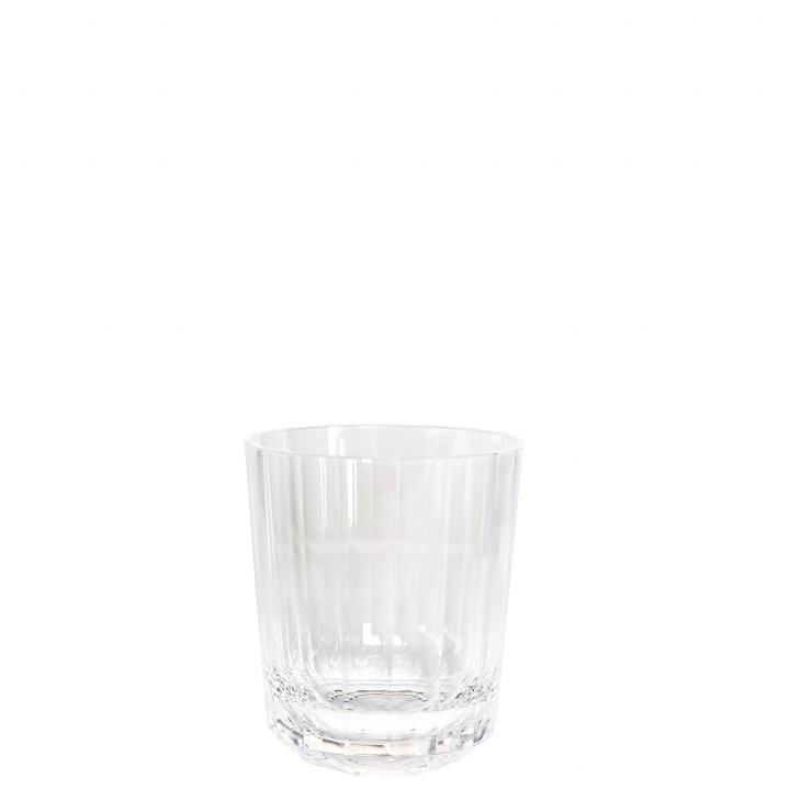 Verre en methacrylate avec lignes verticales d9 h10.5 cm