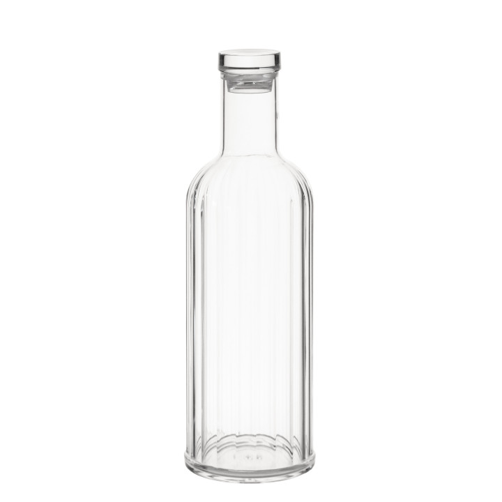 Bottiglia metacrilato c/tappo righe slim v1 l d8.6 h29 cm