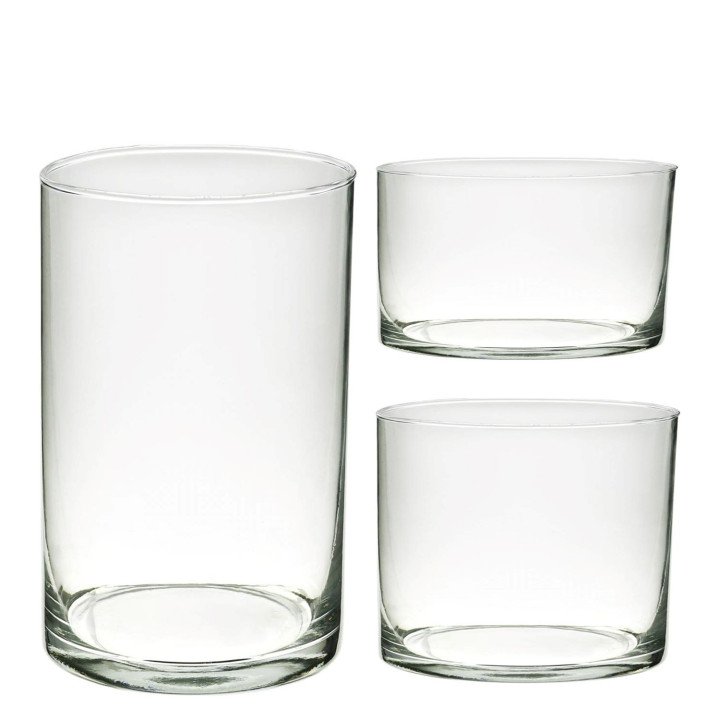 Set of 3 maxi policarbonate cilinders h20d30-h30d30-h60d35