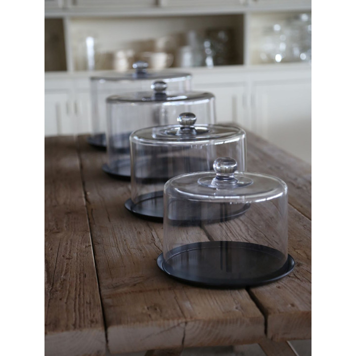 Plateau en melamine noir d21 cm