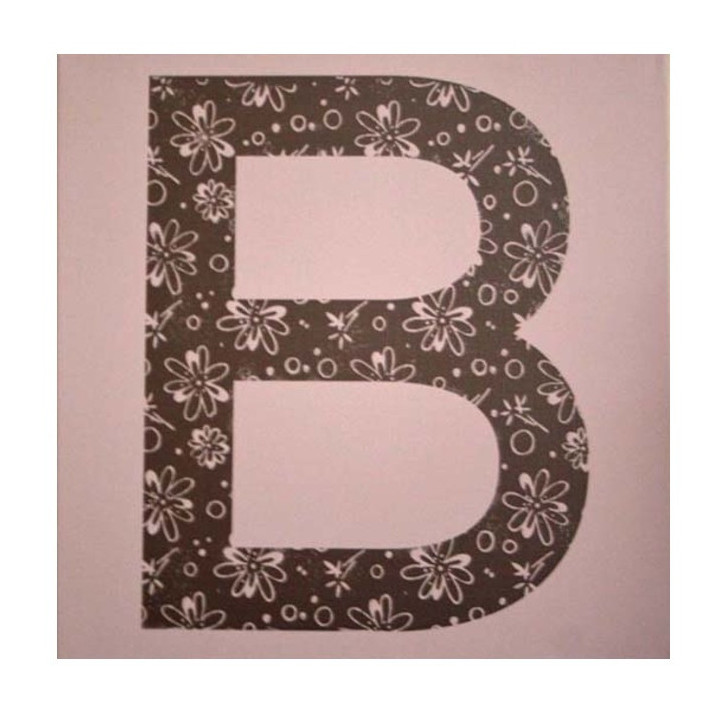 B letter pink background canvas 50x50cm