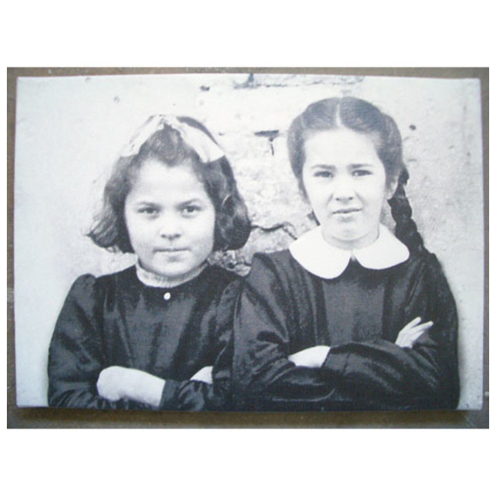 Tableau deux etudiantes a l'ecole 25x35 cm