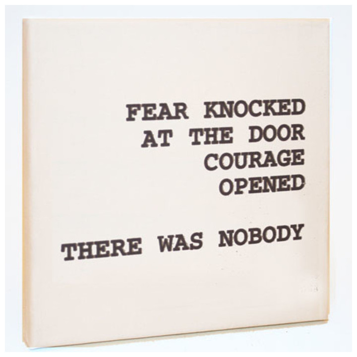"fear knocked" canvas 20 x 20 cm