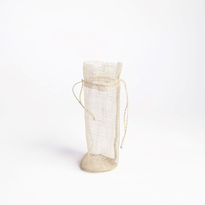 Cream abaca small bag d6 h13 cm