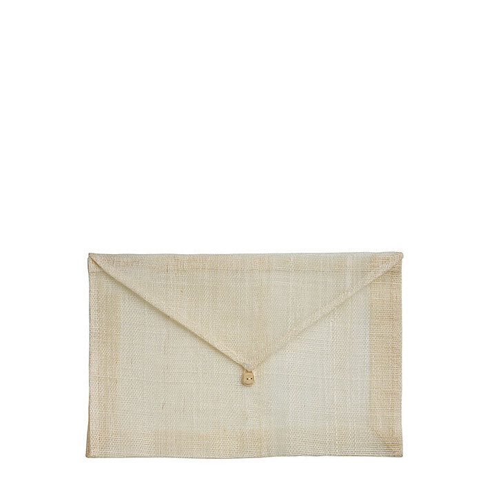 Sachet fermeture bouton couleur creme 20x31 cm