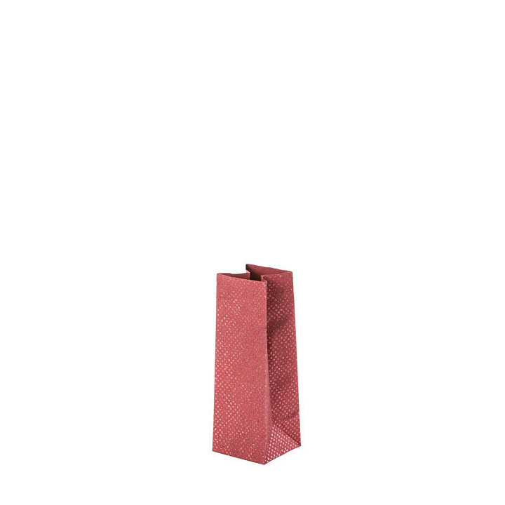 Glitter paper bag red color 7 x 7 h20 cm
