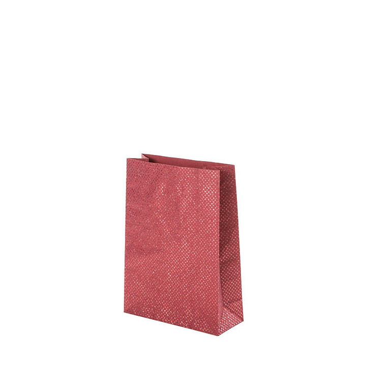 Sacco pois luccicanti di carta colore rosso 7 x 18 h24.5 cm