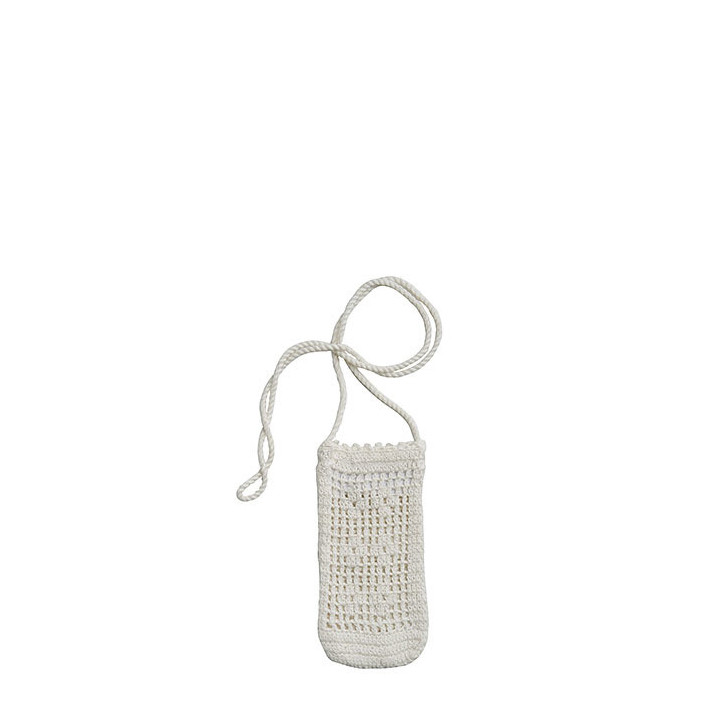 100% cream hemp crochet bag h6 cm