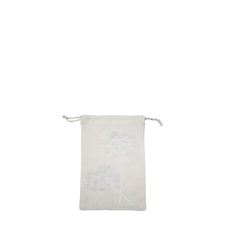 Cotton cream sack with dandelions 13 x 20.5 cm