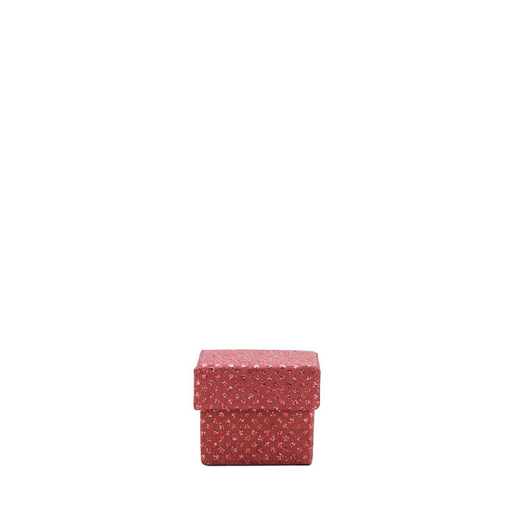 Boite paillete en papier couleur rouge 5 x 5 h5 cm