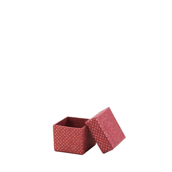 Glitter paper box red color 5 x 5 h5 cm