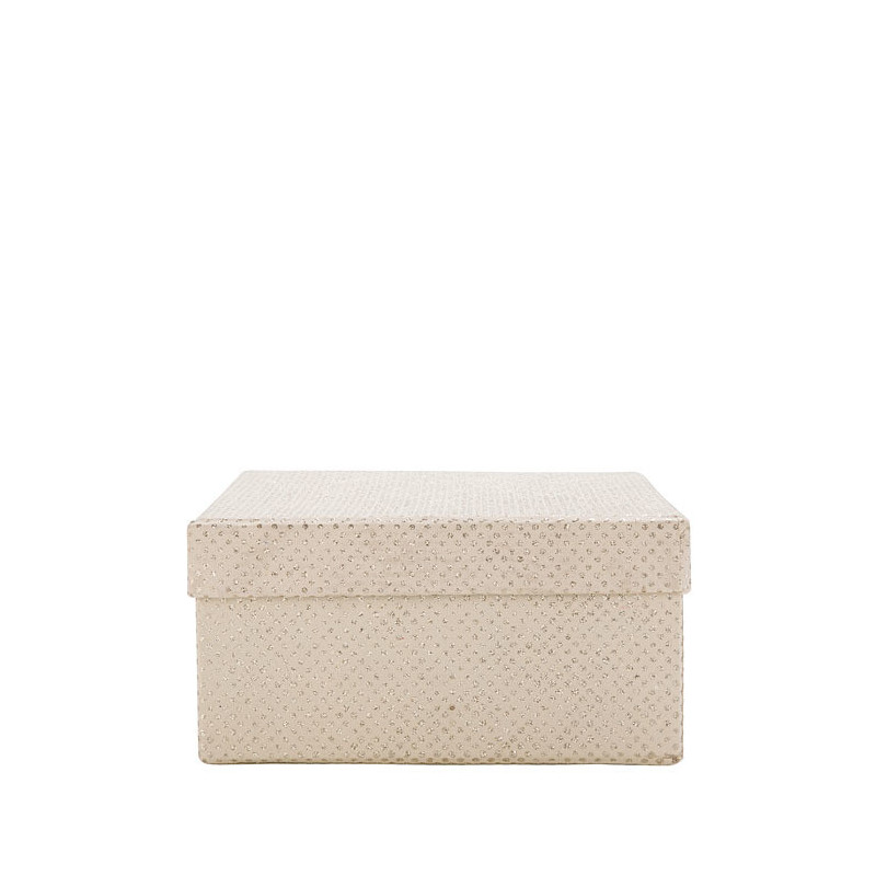 Glitter paper box linen color 17.5 x 17.5 h9 cm