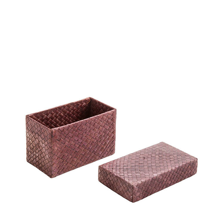 Boite trame marron 9 x 16 h9.5 cm