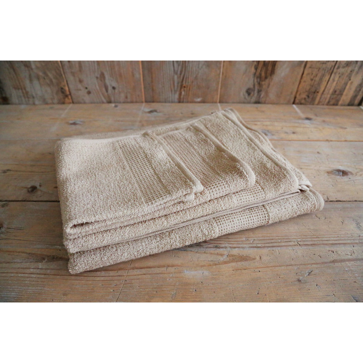 Natural 100%cotton towel with honeycomb band 35x50 cm